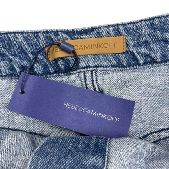 NWT REBECCA MINKOFF Rufus Embroidered Denim Mini Skirt Sz 29 - Picture 3 of 7